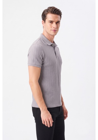 Kamer Erkek Polo Yaka Kısa Kollu Tişört Regular Kalıp 2620 Bgl-st05607 Gri