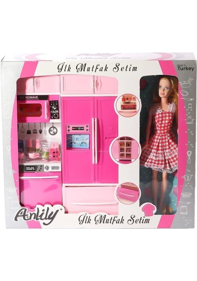 Mey İthalat 02318 Anlily Bebekli Mutfak Dolabı Oyun Seti