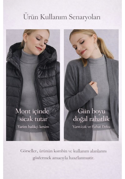 Aslındalook Kadın Fitilli Triko Esnek Uzun Kol Body Bluz Bady Füme