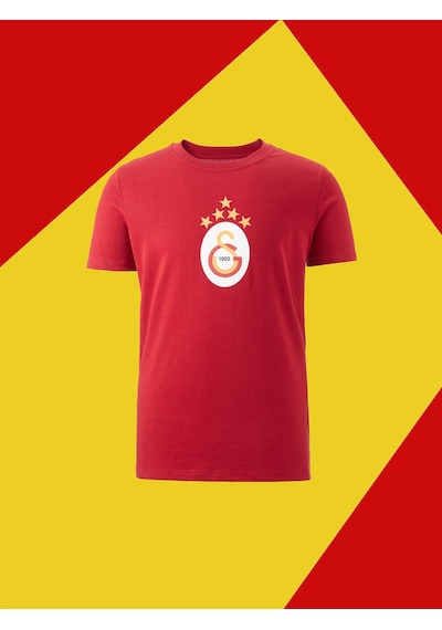 Gsstore Galatasaray Lisanslı 5 Yıldızlı Özel Kırmızı T-shirt Kırmızı