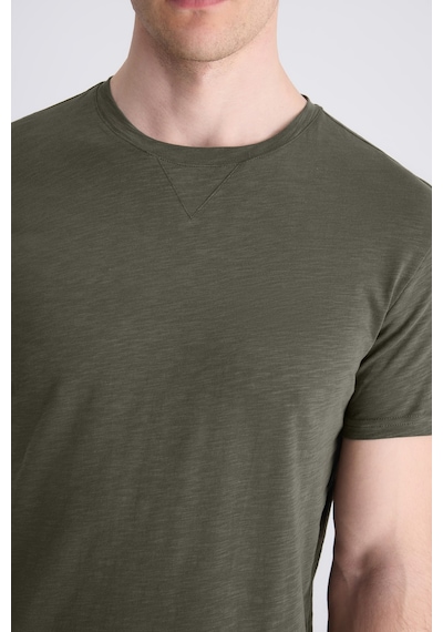 Twn Slim Fit Haki Düz %100 Pamuklu T-shirt 4ec1447011072 H01