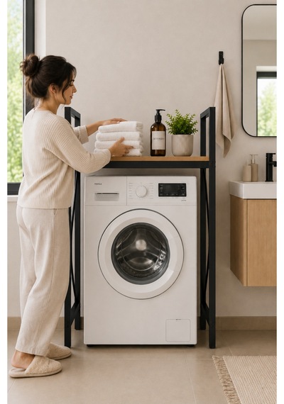 Lifos Çam/siyah Raflı Çamaşır Makinesi Dolabı Kurutma Makinesi Dolabı Metal Banyo Dolabı Lifos Çam/siyah Raflı Çamaşır Makinesi Dolabı Kurutma Makinesi Dolabı Metal Banyo Dolabı