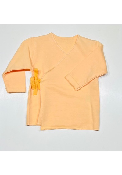 Mutlu Bebe Unisex Bebek %100 Organik Pamuklu Yenidoğan Bebek 2'li İç Zıbın Turuncu