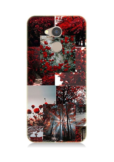 General Mobile Discovery Gm8 Uyumlu Kırmızı Orman Desenli Silikon Kılıf