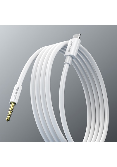 Lenyes Ax102 Type-c To 3.5mm Aux Audio Kablo 1m Beyaz Beyaz