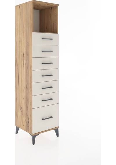 Hyperion Dolap Tek Raflı 7 Çekmeceli 44x44x182 Çam-aytaşı Çam