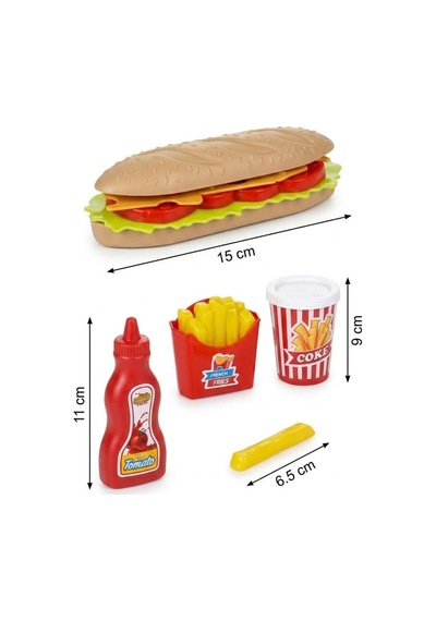 Küçük Şeflerin Eğlenceli Fast Food Seti Sandviç Zamanı: 4 Parça Renkli Ve Eğitici Oyuncak Seti