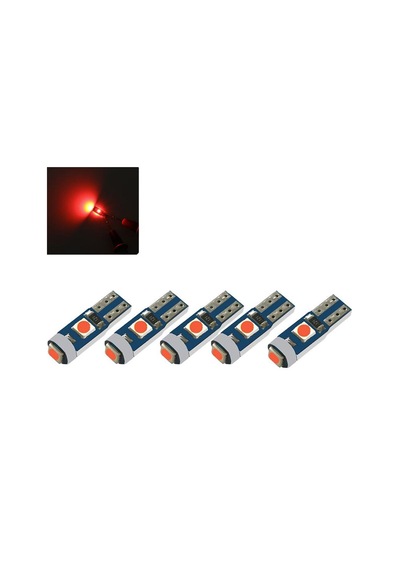 5 Adet Kırmızı T5 Led Kilometre Kadran Ambians Aydınlatma Ampulü