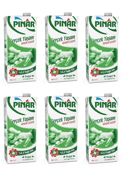 Pınar %3,3 Yağlı Süt 1 Lt X 6 Adet