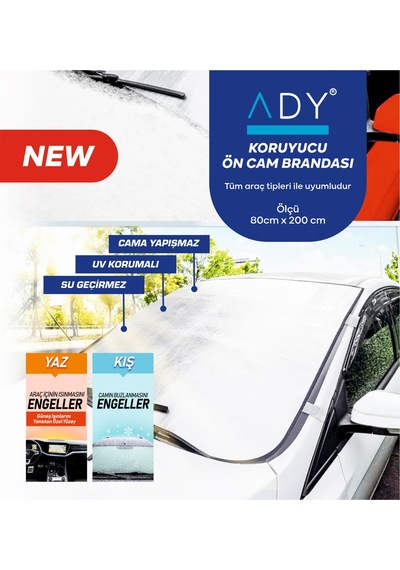 Ady Ön Cam Koruyucu Buza Ve Güneşe Dayanıklı 4 Mevsim Branda