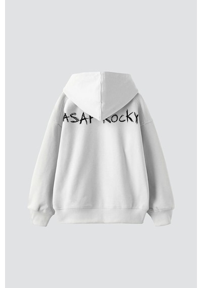 Startmore Asap Rocky Baskılı Oversize Unisex Premium Beyaz Beyaz