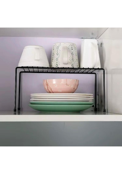 Dolap Içi Düzenleyici Organizer Tezgah Banyo Tabak Bardak Mutfak Banyo Düzenleme Metal 30 X 30 Siyah Diğer