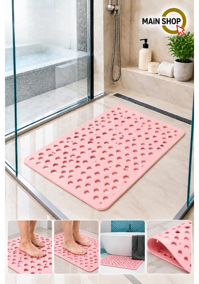 Vantuzlu Banyo Ve Duşakabin Kaydırmaz Paspas, Küvet İçi Mat 33x66 Cm M-141 Pembe