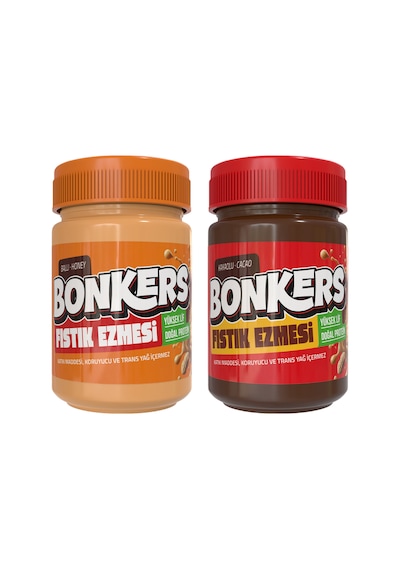 Bonkers Ballı Fıstık + Kakaolu Fıstık Ezmesi 2 x 315 G