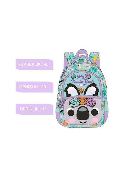 Muggle 3 Bölmeli Koala Okul Sırt Çantası Mu-9102