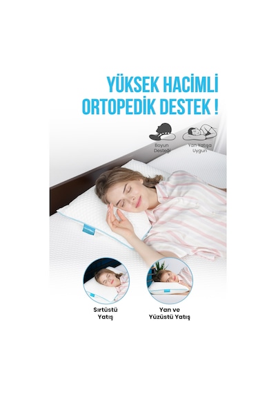 Viscofoam Shoulder Yan Yatanlar İçin Boyun ve Omuz Destekli Ortopedik Visco Yastık