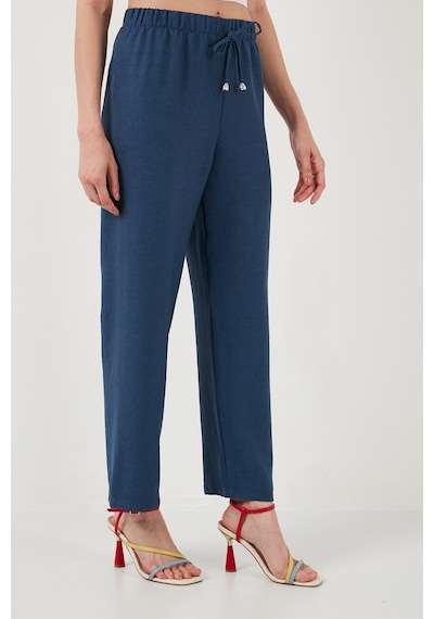 Lela Relaxed Fit Bol Paça Bayan Pantolon 5865826 Indigo