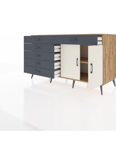 Kronos Konsol Tek Raflı 6 Çekmeceli 2 Kapaklı 176x59x99 Çam-aytaş Çam-aytaşı/antrasit Kronos Konsol Tek Raflı 6 Çekmeceli 2 Kapaklı 176x59x99 Çam-aytaş Çam-aytaşı/antrasit