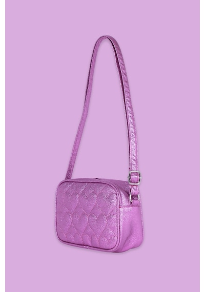 İcone Bag Icone Çocuk Kalp Kapitone Detaylı Omuz Çantası Mor