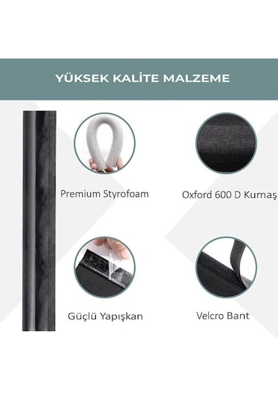 Kapı Altı Rüzgar Önleyici, Eşik Altlığı, Isı Yalıtım Süngeri 2adet Krem