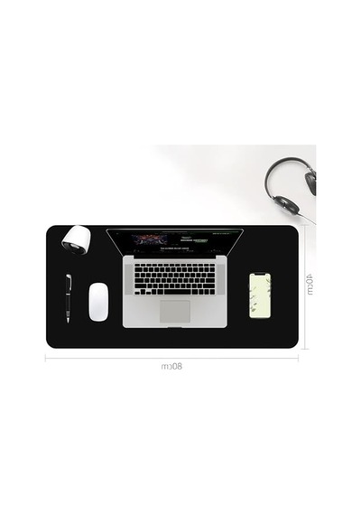 Çift Renkli Pu Deri Mousepad, 80x40 Cm, Su Geçirmez Tasarım