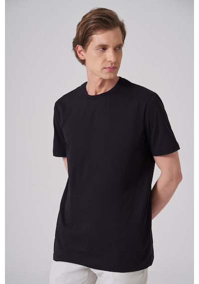Morven Erkek Siyah Basic Bisiklet Yaka Dynamic Fit Pamuk T-shirt 26yc018008001 Siyah