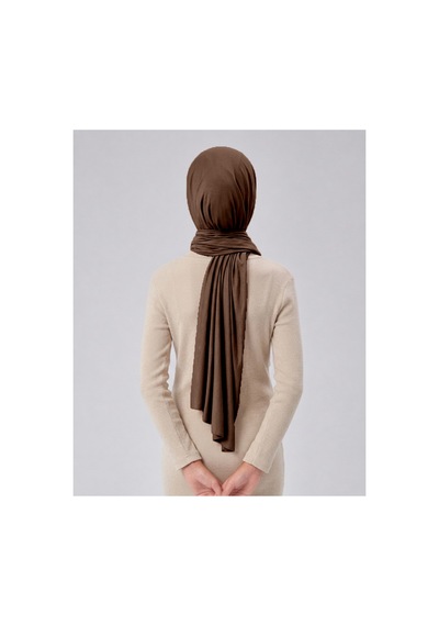 Sonbaharmoda Kız Çocuk Penye Şal, Viskon Likralı, 60x150 Cm, 10-12 Yaş, Tesettür Şal. Çikolata
