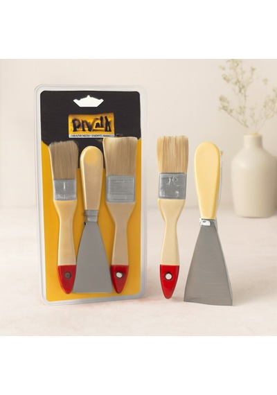 Boyacı Seti 3 Parça 50 Mm Spatula + 2 Kestirme Fırça