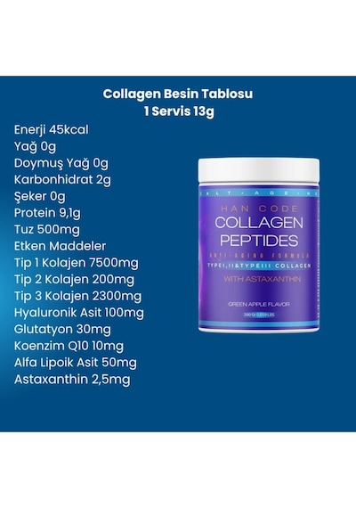 Collagen Peptides Kolajen Desteği 390g 30 Servis Karışık
