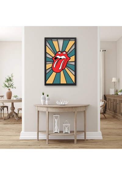 Pop Art Dil Ve Dudak Metal Tablo 53x80 Cm Çok Renkli