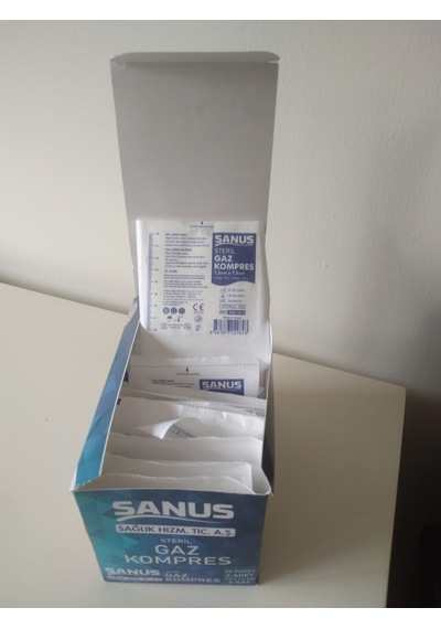 Sanus Steril Gaz Kompres 7.5 x 7.5 CM 4 Kutu (400 Adet)