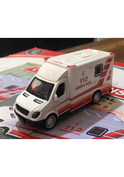 Oyuncak Metal Çek Bırak Ambulans 10 Cm