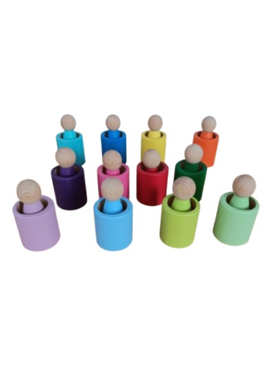 Moccotoys 12 Li Waldorf Peg Bebek & Kase Seti Renkli