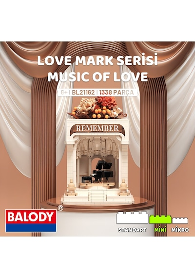 Balody Music Of Love Love Mark Serisi Bl21162 Mini Blok Yapı Oyuncakları Seti