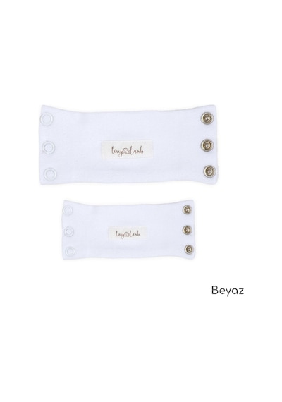 Tinylamb Bebek Bodysuit Beyaz Renk Uzatma Aparatı 2 Adet Kısa Ve Uzun %100 Pamuk 9.5mm Çıtçıtlı Beyaz