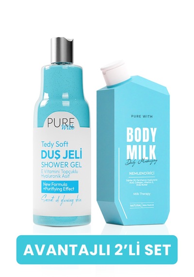 İkili Set: Vücut Sütü 250 Ml + E Vit. Okyanus Özlü Hyaluronik Asitli Duş Jeli 400 Ml Okyanus