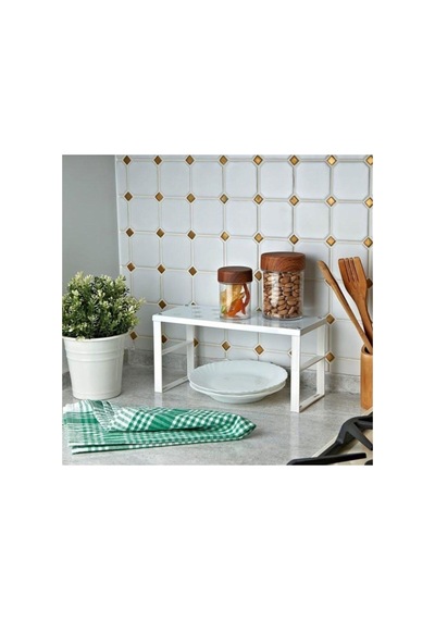 Küçük Tezgah Üstü ,lavabo Üstü Raf ,dolap Içi Düzenleyici Raf, Bardak Rafı, Düzenleme Rafı Org-02 Beyaz - 855876515 Beyaz