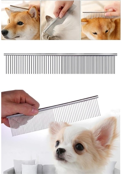 Duffa Metal Düz Kedi Ve Köpek Tarağı, Pet Kuaför Tarağı, Tüy Kesmek İçin Tarak, Köpek Kıtık Açıcı Tarak