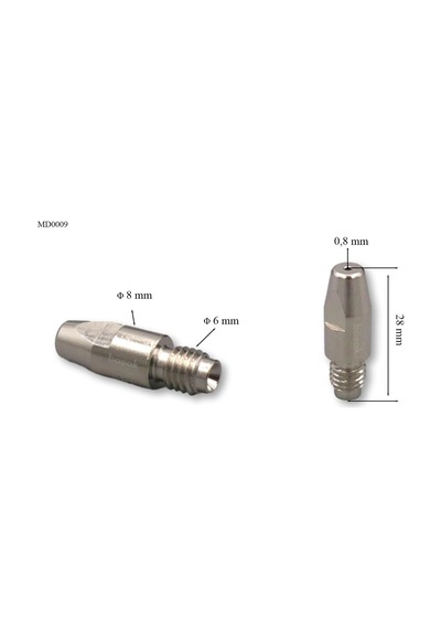 M6 0,8 Mm Gazaltı Kaynak Kontak Memesi Md0009/38 Trafimet