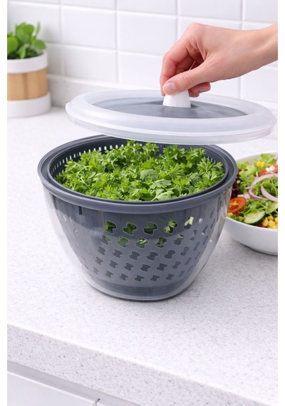 Salata Ve Sebze Kurutucu Gri - Beyaz