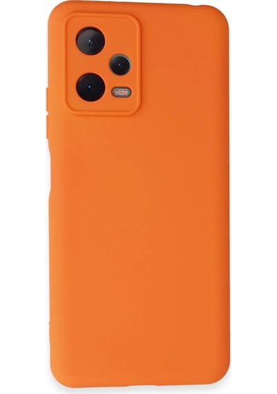 Newface - 348 - Xiaomi Redmi Note 12 5g Kılıf Nano İçi Kadife Silikon - Lvsqvr - - Turuncu