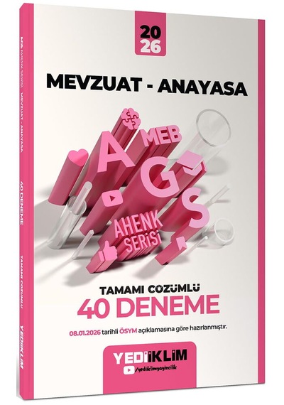 Yediiklim Yayınları 2026 Meb Ags Ahenk Mevzuat Anayasa Tamamı Çözümlü 40 Deneme