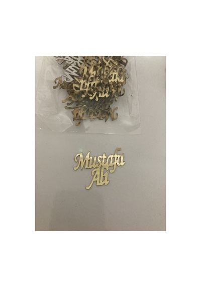 25 Adet Pleksi Küçük İsim 4x2 Cm Gold Yada Gümüş
