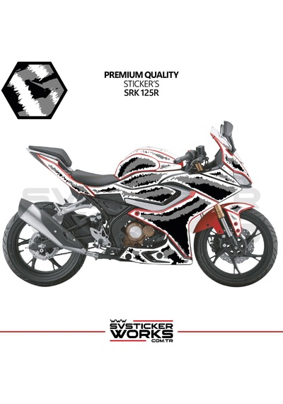 Rks Srk 125r - 250rs Kaplama Sticker Air Brush Motor Kaplama Modeli Hazır Kit Tüm Yıllar Uyumlu Gri