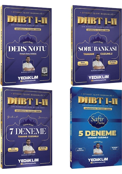 Yediiklim Dhbt I-ıı Ortaöğretim Ön Lisans Lisans Ders Notu+soru+7 Deneme+5 Deneme Seti 4 Kitap