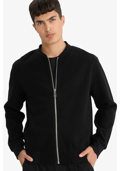 Defacto Relax Fit Kolej Yaka Fermuarlı Bomber Hırka F3576ax25wnbk81 Siyah