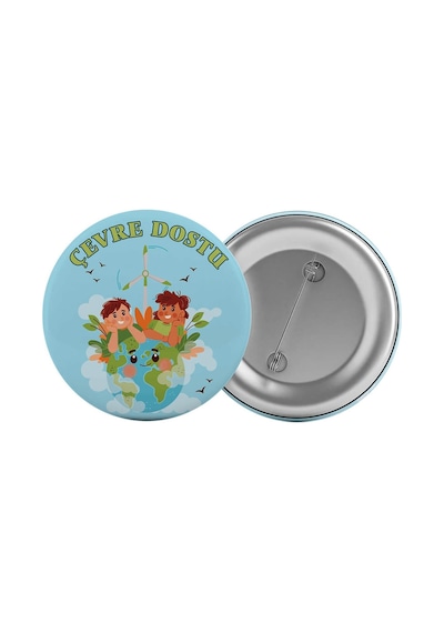 Çevre Dostu Çanta Rozeti 20 Adet En Büyük Boy 5.8cm İğneli Broş