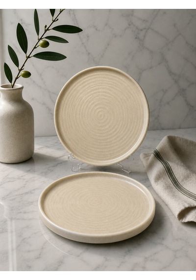 2'li Mirage Ripple Düz Tabak 21 Cm Ervis-sunum-kahvaltı-peynir-şarküteri Çok Amaçlı Gourmet Tabak Çok Renkli