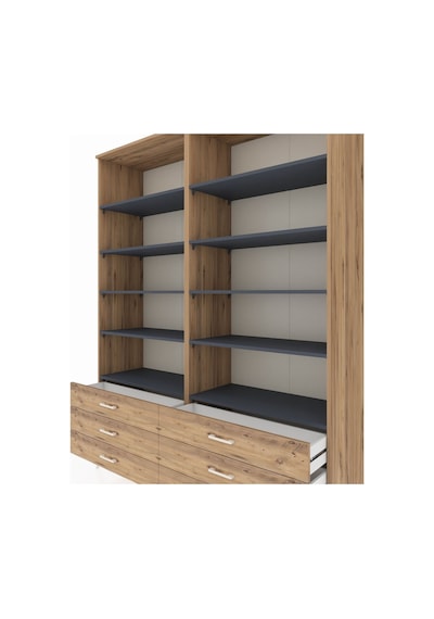 Hyperion Gardrop 10 Raflı 6 Çekmeceli 176x44x221 Çam-antrasit/çam Antrasit/çam Hyperion Gardrop 10 Raflı 6 Çekmeceli 176x44x221 Çam-antrasit/çam Antrasit/çam