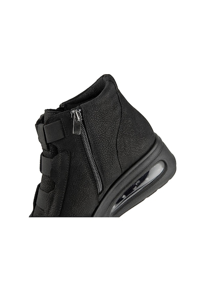 Muya Baie Anatomik Air Max Tabanlı Hakiki Deri Kadın Bot Siyah